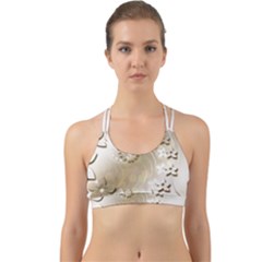 Flora Flowers Background Leaf Back Web Sports Bra