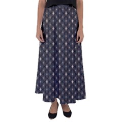 Background Pattern Structure Flared Maxi Skirt