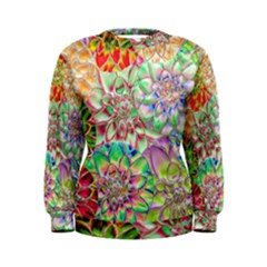 Dahlia Flower Colorful Art Collage Women s Sweatshirt by Pakrebo