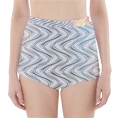 Abstract Geometric Line Art High-waisted Bikini Bottoms