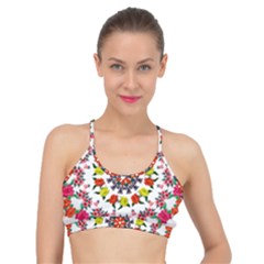 Tile Background Image Color Pattern Flowers Basic Training Sports Bra by Pakrebo