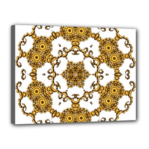 Fractal Tile Construction Design Canvas 16  X 12  (stretched)