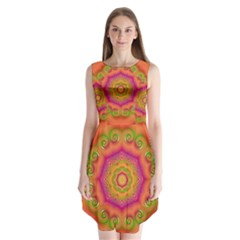 Pattern Colorful Abstract Sleeveless Chiffon Dress   by Pakrebo