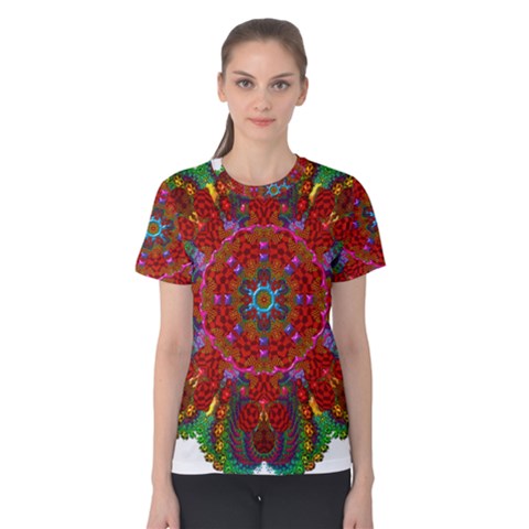 Mandala Fractal Graphic Design Women s Cotton Tee by Pakrebo