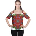 Mandala Fractal Graphic Design Cutout Shoulder Tee View1