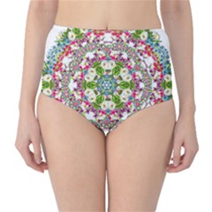 Floral Wreath Tile Background Image Classic High-Waist Bikini Bottoms