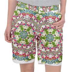 Floral Wreath Tile Background Image Pocket Shorts