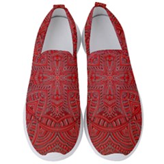 Tile Background Image Graphic 35 Red Men s Slip On Sneakers by Pakrebo