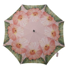 Cactus flower on pink ink Hook Handle Umbrellas (Medium)