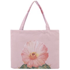 Cactus flower on pink ink Mini Tote Bag