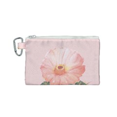 Cactus flower on pink ink Canvas Cosmetic Bag (Small)