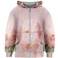 Cactus flower on pink ink Kids  Zipper Hoodie Without Drawstring