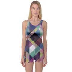 Geometric Sense One Piece Boyleg Swimsuit by WensdaiAmbrose