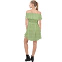 Green Gingham Off Shoulder Chiffon Dress View2