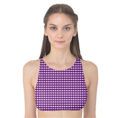 Purple Gingham Tank Bikini Top