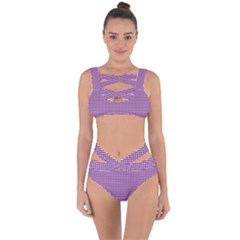 Purple Gingham Bandaged Up Bikini Set  by retrotoomoderndesigns