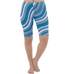 Blue Wave Surges On Cropped Leggings  by WensdaiAmbrose