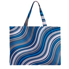 Blue Wave Surges On Zipper Mini Tote Bag by WensdaiAmbrose