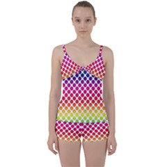 Rainbow Polka Dots Tie Front Two Piece Tankini by retrotoomoderndesigns