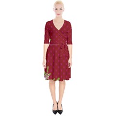 Vivid Burgundy & Heather Wrap Up Cocktail Dress by WensdaiAmbrose