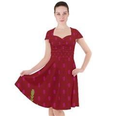 Vivid Burgundy & Heather Cap Sleeve Midi Dress by WensdaiAmbrose