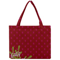 Vivid Burgundy & Heather Mini Tote Bag by WensdaiAmbrose