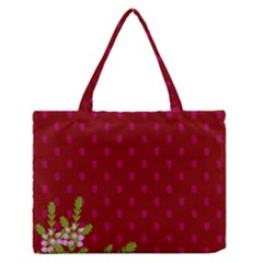 Vivid Burgundy & Heather Zipper Medium Tote Bag by WensdaiAmbrose