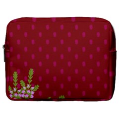 Vivid Burgundy & Heather Make Up Pouch (large) by WensdaiAmbrose