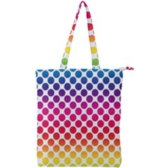 Rainbow Polka Dots Double Zip Up Tote Bag