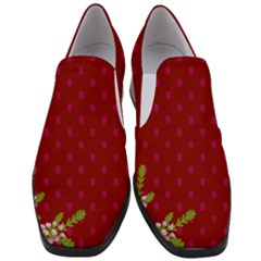 Vivid Burgundy & Heather Slip On Heel Loafers by WensdaiAmbrose