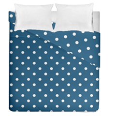 Turquoise Polka Dot Duvet Cover Double Side (queen Size) by retrotoomoderndesigns