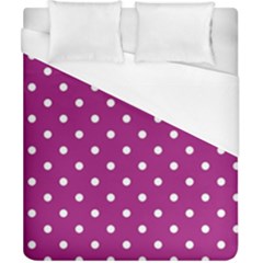 Fuschia Polka Dot Duvet Cover (california King Size) by retrotoomoderndesigns