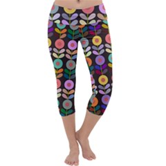 Zappwaits Flowers Capri Yoga Leggings