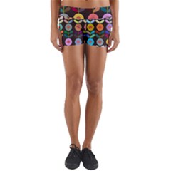 Zappwaits Flowers Yoga Shorts