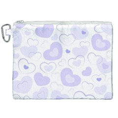 Pastel Purple Hearts Canvas Cosmetic Bag (xxl) by retrotoomoderndesigns