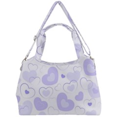 Pastel Purple Hearts Double Compartment Shoulder Bag by retrotoomoderndesigns