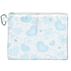 Pastel Blue Hearts Canvas Cosmetic Bag (xxl) by retrotoomoderndesigns