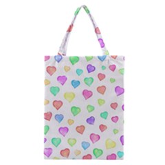 Pastel Rainbow Hearts Classic Tote Bag by retrotoomoderndesigns