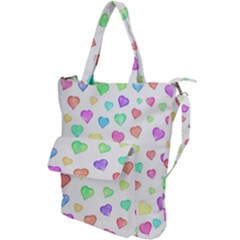 Pastel Rainbow Hearts Shoulder Tote Bag by retrotoomoderndesigns