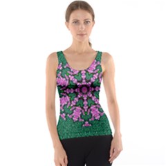 The Most Uniqe Flower Star In Ornate Glitter Tank Top by pepitasart
