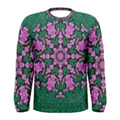 The Most Uniqe Flower Star In Ornate Glitter Men s Long Sleeve Tee by pepitasart