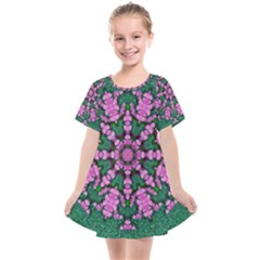 The Most Uniqe Flower Star In Ornate Glitter Kids  Smock Dress by pepitasart