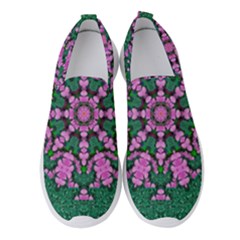 The Most Uniqe Flower Star In Ornate Glitter Women s Slip On Sneakers by pepitasart