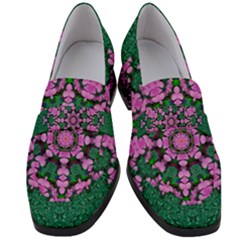 The Most Uniqe Flower Star In Ornate Glitter Women s Chunky Heel Loafers by pepitasart