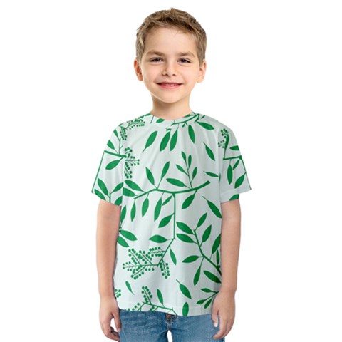 Leaves Foliage Green Wallpaper Kids  Sport Mesh Tee by Mariart