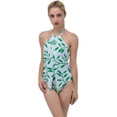 Leaves Foliage Green Wallpaper Go With The Flow One Piece Swimsuit