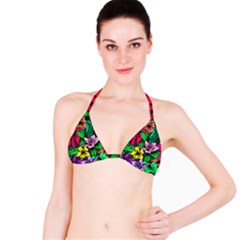 Neon Hibiscus Bikini Top