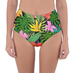 Tropical Adventure Reversible High-waist Bikini Bottoms