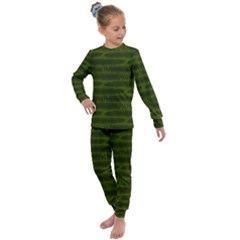 Seaweed Green Kids  Long Sleeve Set  by WensdaiAmbrose