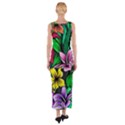 Neon Hibiscus Fitted Maxi Dress View2